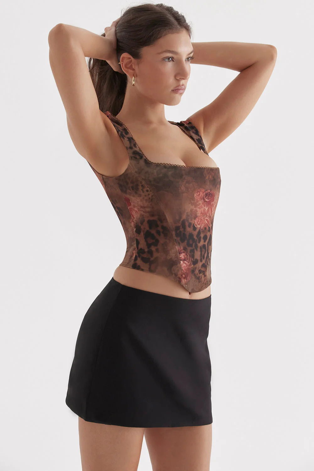 Ladies Corset Top - Fitted Model - Wide Straps - Square Neckline - Trendy Print - Image 2