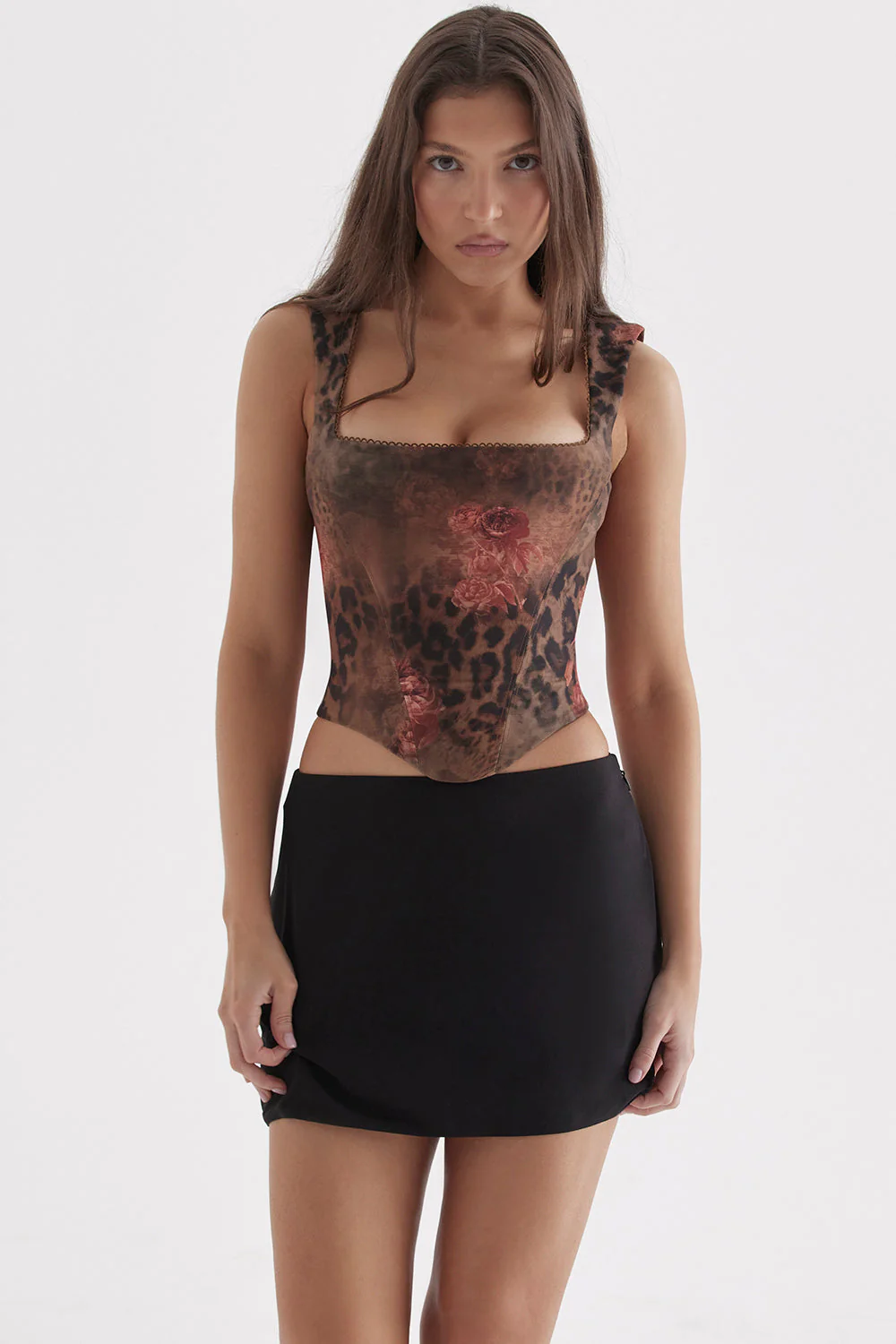 Ladies Corset Top - Fitted Model - Wide Straps - Square Neckline - Trendy Print - Image 5