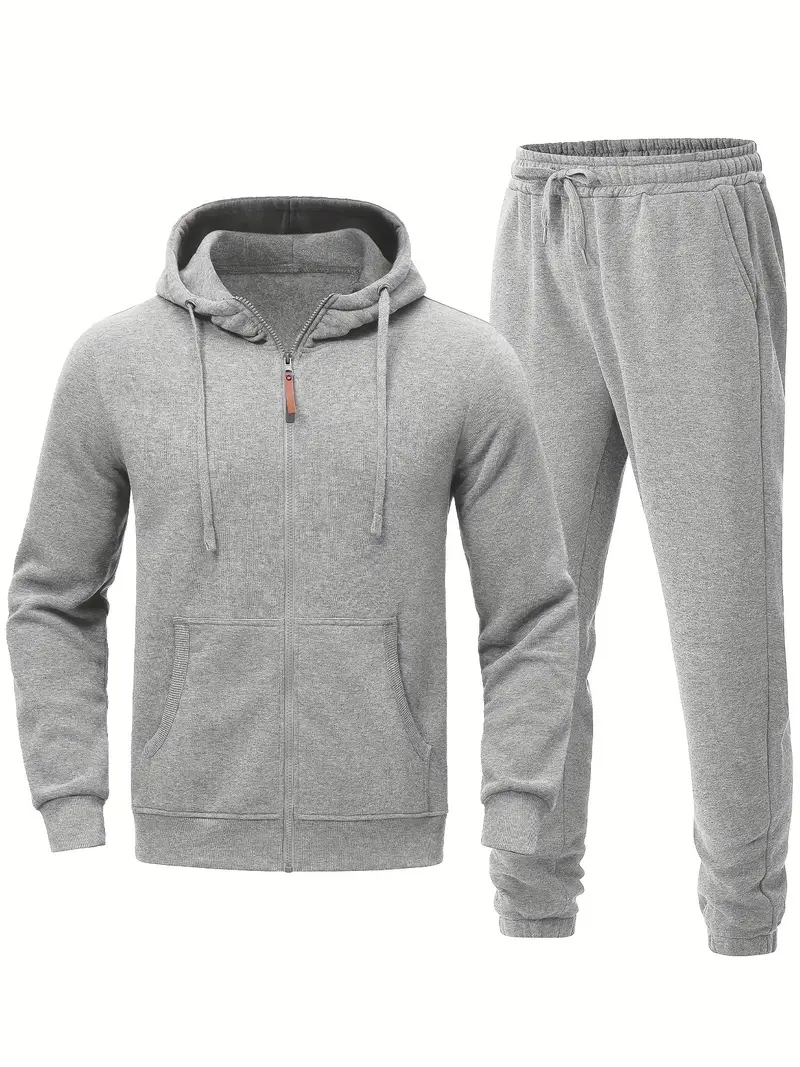 Men's Tracksuit – Hooded Jacket with Zipper – Jogging Pants – Regular Fit – Comfortable cotton - Image 2