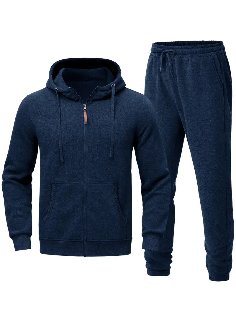 Men's Tracksuit – Hooded Jacket with Zipper – Jogging Pants – Regular Fit – Comfortable cotton - Image 3