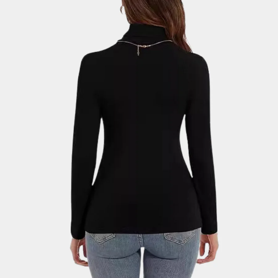 Ladies Turtleneck Top – Slim Fit – Long Sleeve – Comfort Stretch – Elegant Base Layer - Image 3