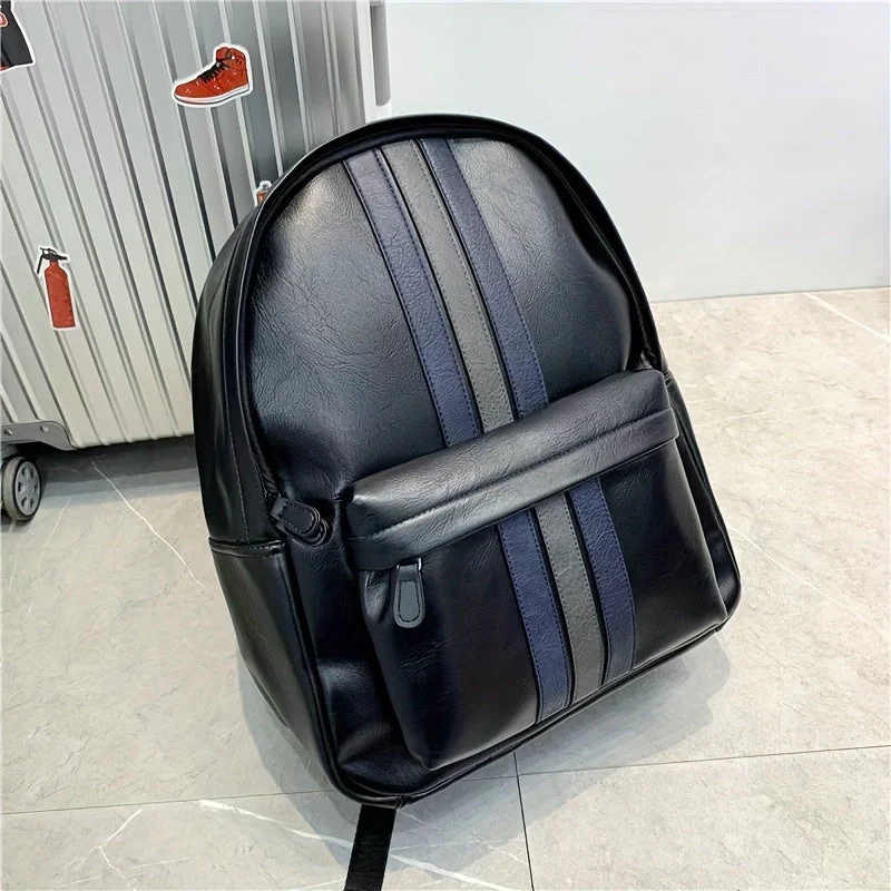 Unisex Backpack – Faux Leather – Structured Design – Front Pocket with Zipper – Adjustable Straps - Image 10