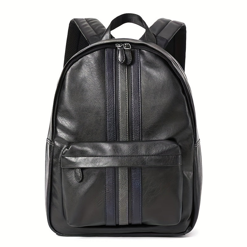 Unisex Backpack – Faux Leather – Structured Design – Front Pocket with Zipper – Adjustable Straps - Image 6