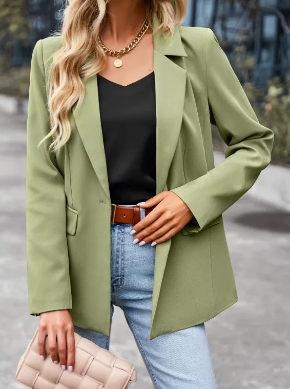 Women's Blazer - Tailored Fit - Classic Lapels - Hip Length - Formal Look - Image 5