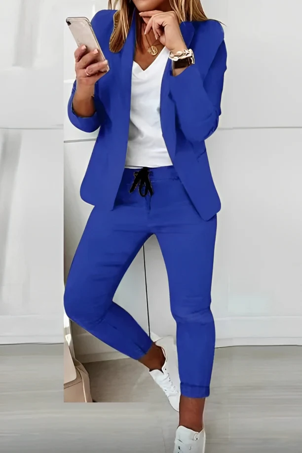 Ladies Blazer Set – Fitted Blazer and Comfortable Jogging Pants – Casual Fit - Image 5