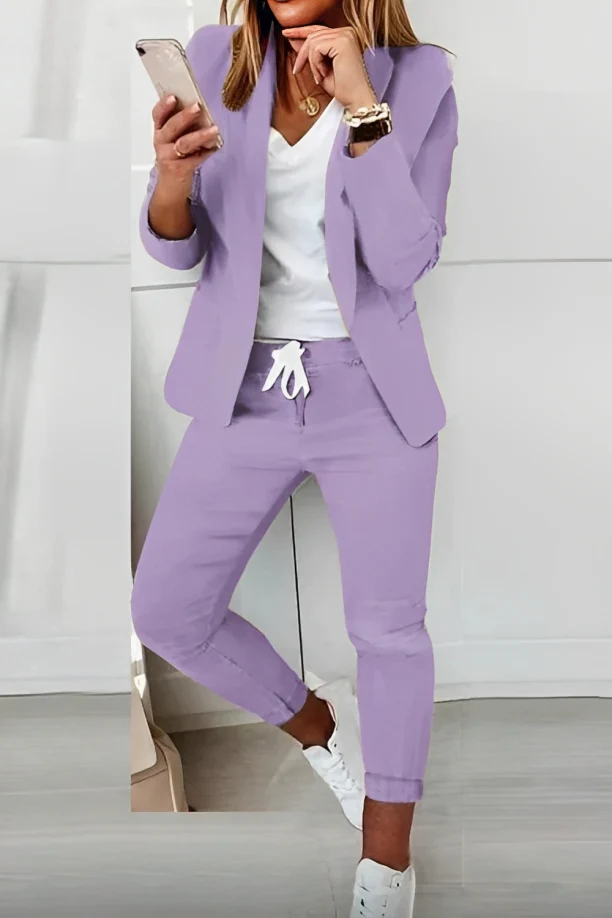 Ladies Blazer Set – Fitted Blazer and Comfortable Jogging Pants – Casual Fit - Image 7