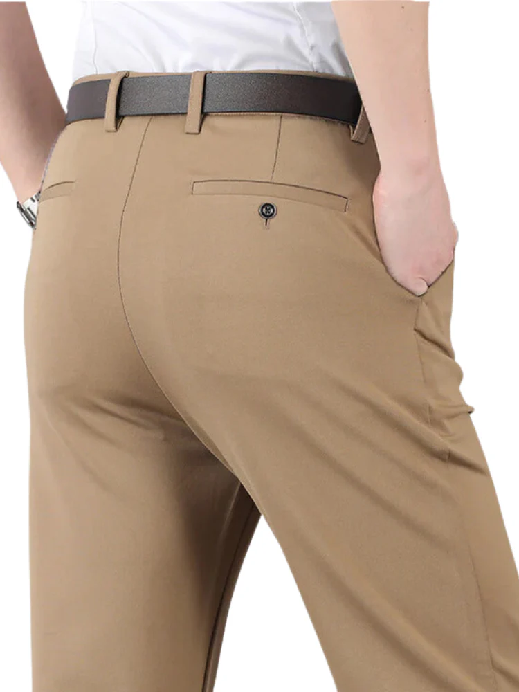 Men's Chino Pants - Slim Fit - Tailored Look - With Stretch - Formal Style - Image 3