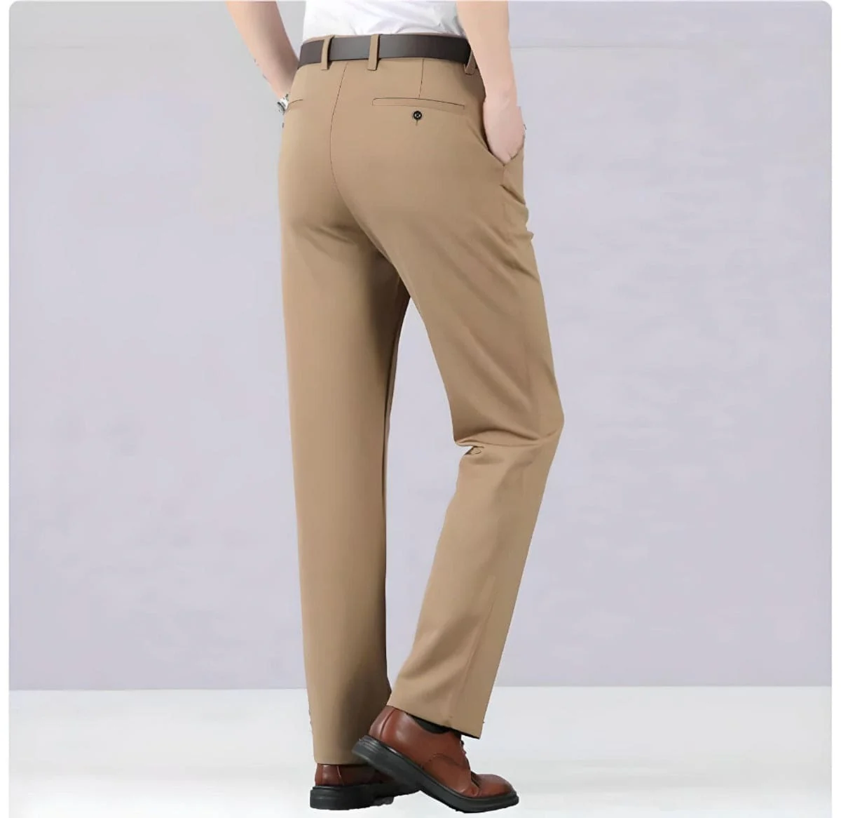 Men's Chino Pants - Slim Fit - Tailored Look - With Stretch - Formal Style - Image 6