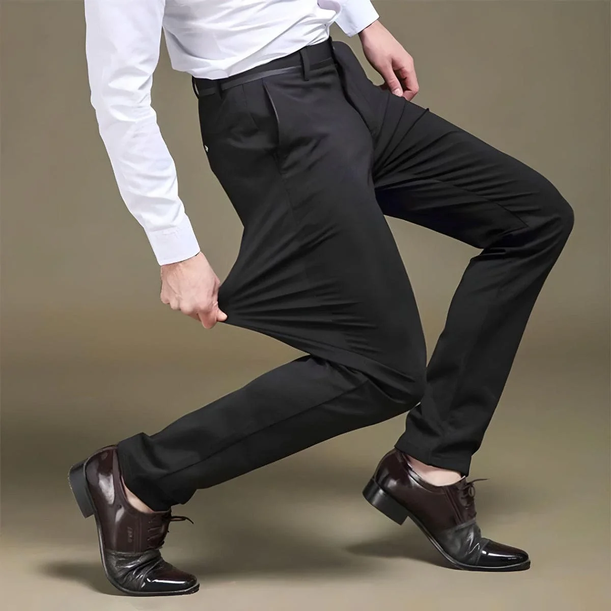 Men's Chino Pants - Slim Fit - Tailored Look - With Stretch - Formal Style - Image 7
