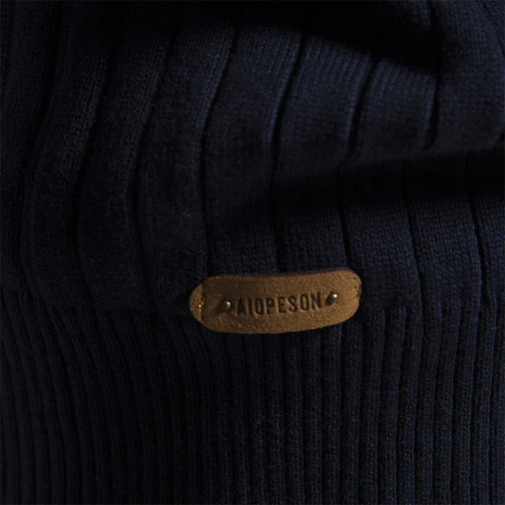 Men's Sweater – Ribbed Knit – Half Zip – Stand Collar – Regular Fit – Long Sleeve - Image 10