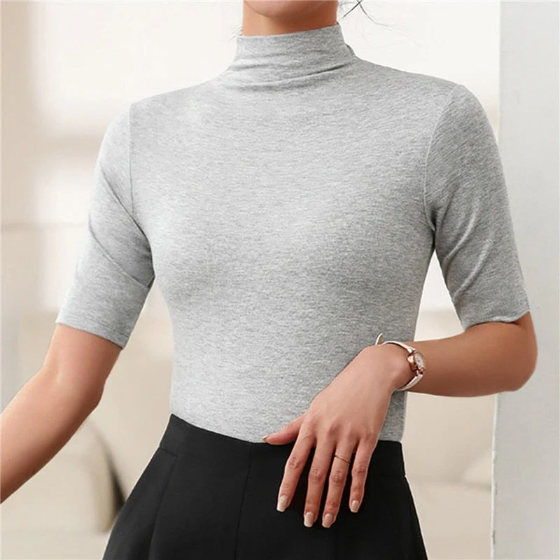 Ladies Turtleneck Top – Slim Fit – Long Sleeve – Stretchy Comfortable Design - Image 3