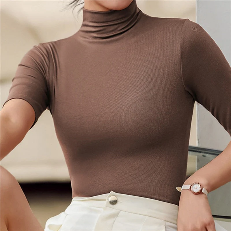 Ladies Turtleneck Top – Slim Fit – Long Sleeve – Stretchy Comfortable Design - Image 4