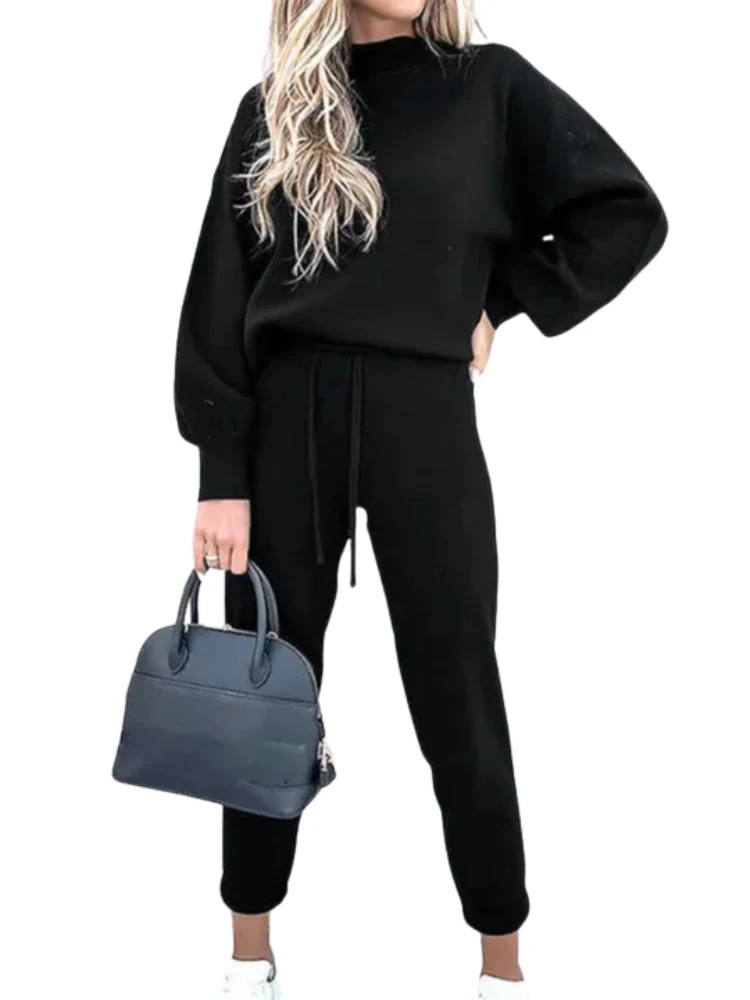 Women's Tracksuit – Soft Cotton Blend – Relaxed Fit – Sweater & Jogging Pants Set - Image 2