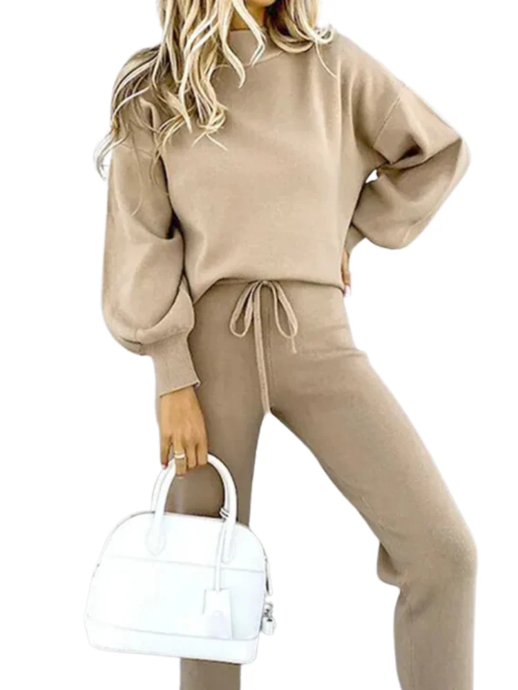 Women's Tracksuit – Soft Cotton Blend – Relaxed Fit – Sweater & Jogging Pants Set - Image 4