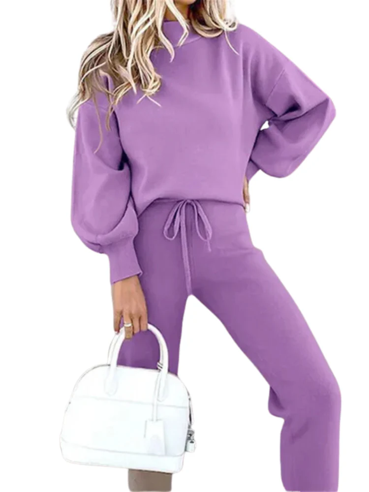 Women's Tracksuit – Soft Cotton Blend – Relaxed Fit – Sweater & Jogging Pants Set - Image 6