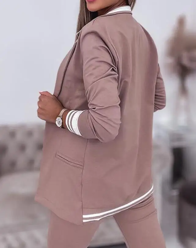 Ladies Suit – Blazer with Lapel and Jogging Pants – Comfort Fit – Stretch – Casual Chic - Image 3