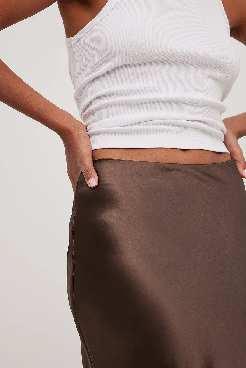 Women's Maxi Skirt – Satin – A-Line – Elegant Long Cut – Shiny Finish - Image 15
