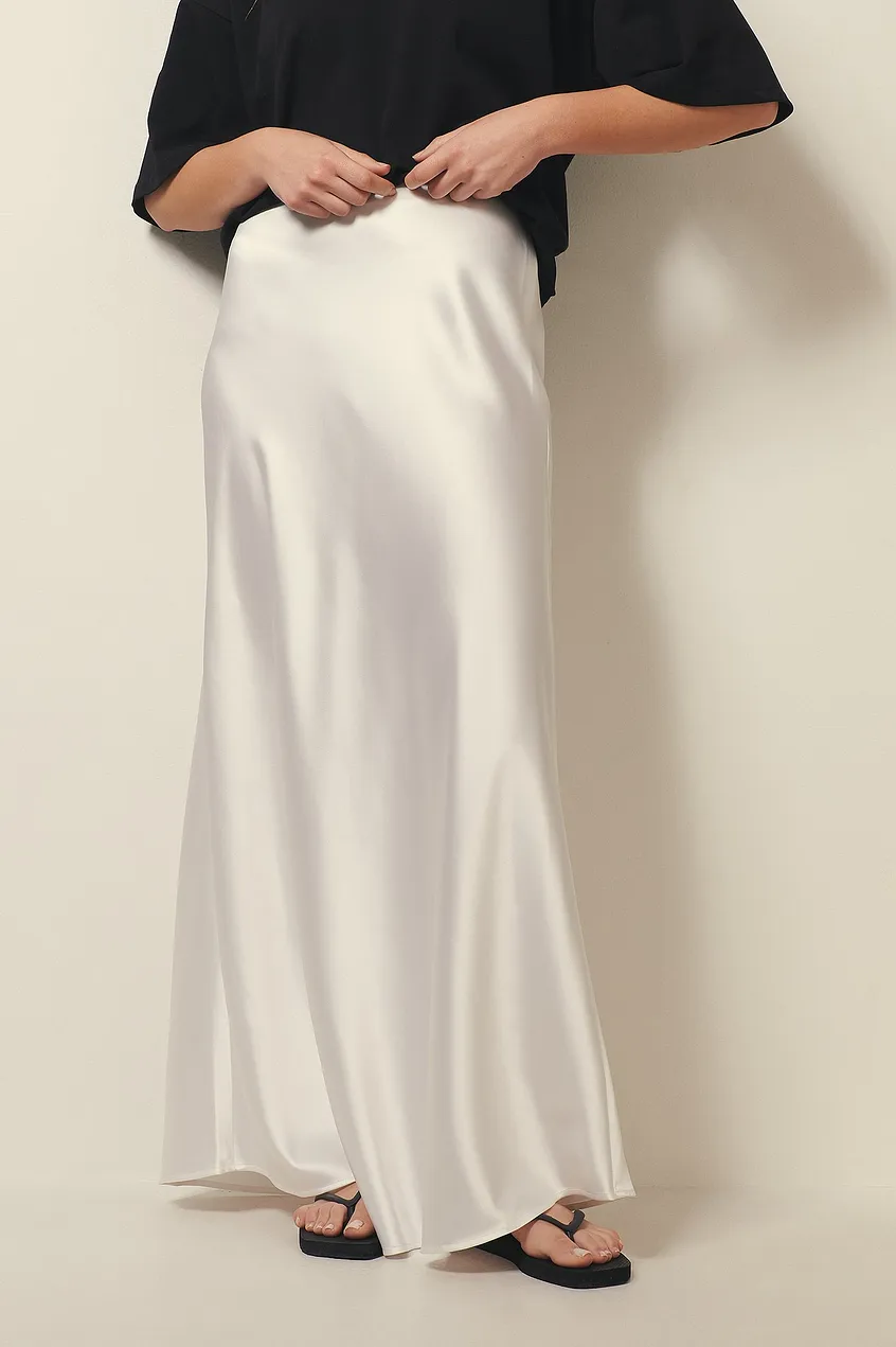 Women's Maxi Skirt – Satin – A-Line – Elegant Long Cut – Shiny Finish - Image 7