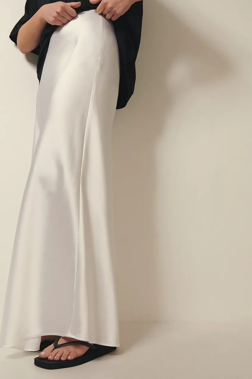 Women's Maxi Skirt – Satin – A-Line – Elegant Long Cut – Shiny Finish - Image 8