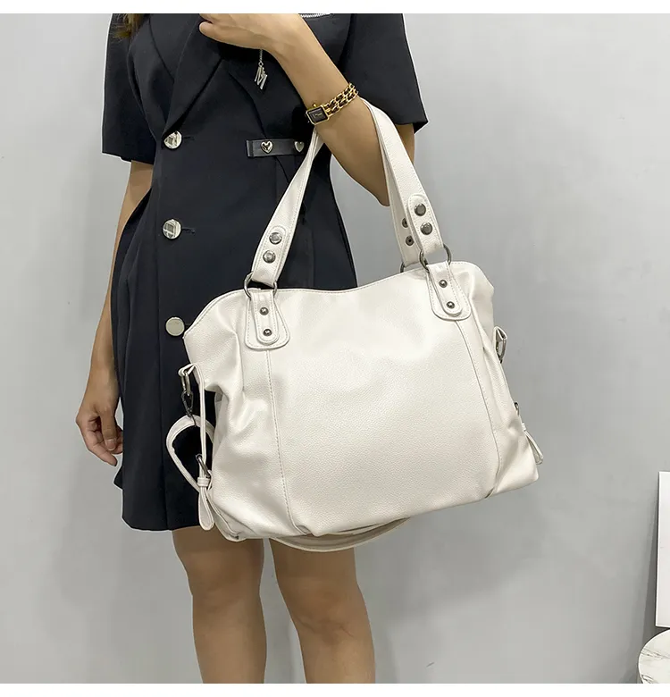 Women's Handbag - Genuine Leather - Spacious Model - Removable Shoulder Strap - Sturdy Handles - Image 8