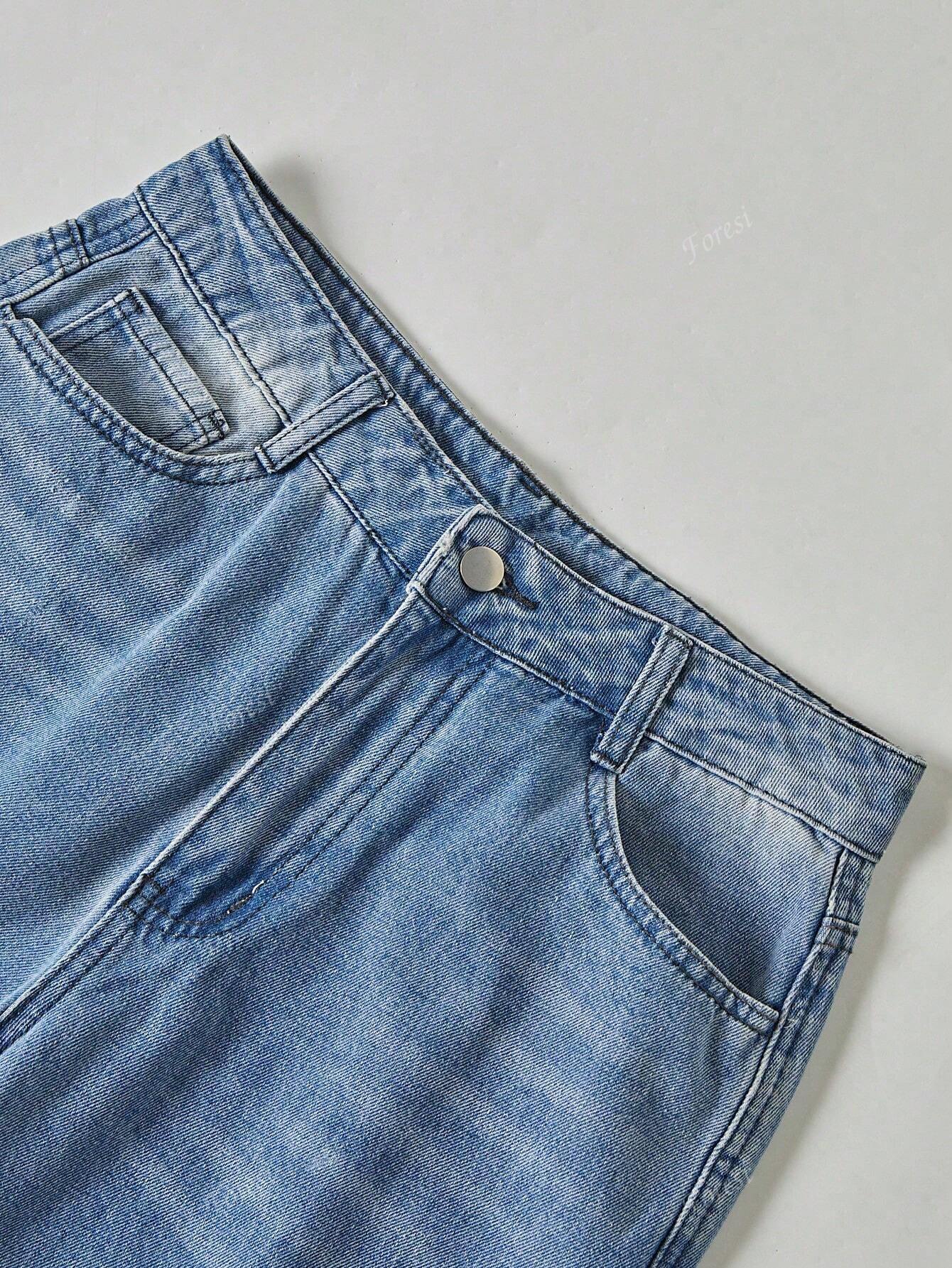 Women's Jeans - High Waist - Wide Legs - Relaxed Fit - Five-Pocket Style - Image 4