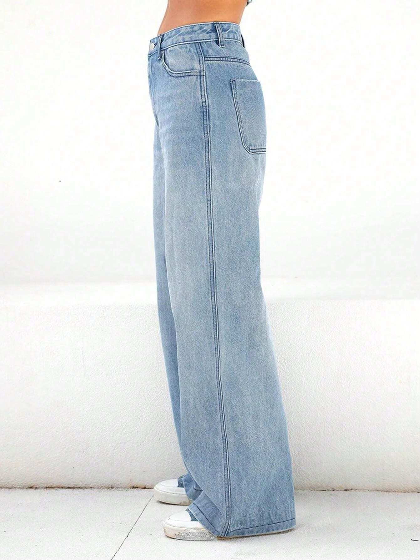 Women's Jeans - High Waist - Wide Legs - Relaxed Fit - Five-Pocket Style - Image 6