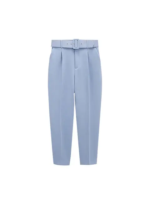 Women's Suit Set – Tailored Blazer with Single Closure – High Waist Trousers - Image 13