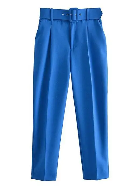 Women's Suit Set – Tailored Blazer with Single Closure – High Waist Trousers - Image 16