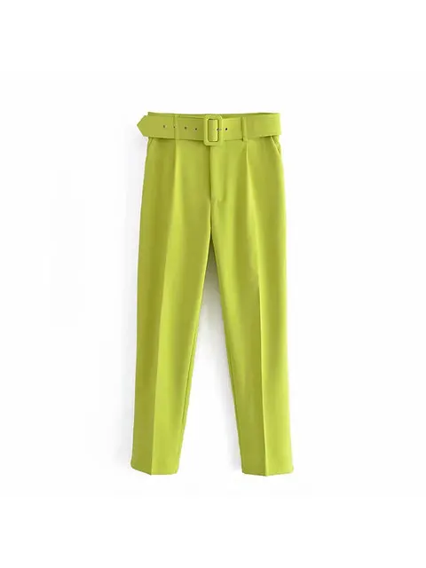 Women's Suit Set – Tailored Blazer with Single Closure – High Waist Trousers - Image 28