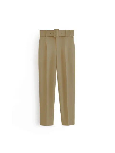 Women's Suit Set – Tailored Blazer with Single Closure – High Waist Trousers - Image 31
