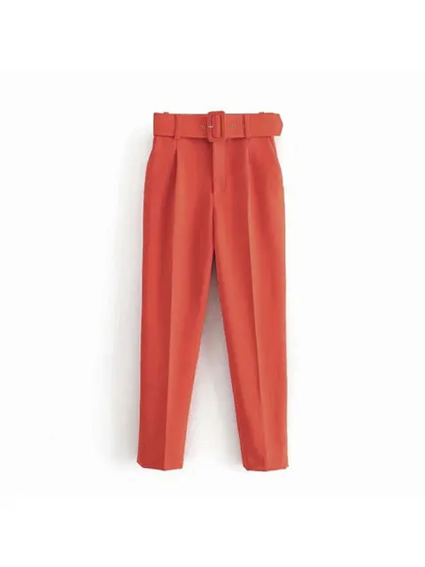 Women's Suit Set – Tailored Blazer with Single Closure – High Waist Trousers - Image 36