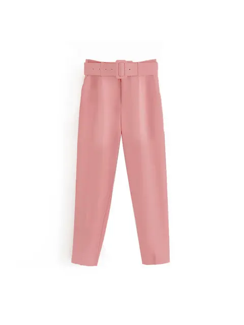 Women's Suit Set – Tailored Blazer with Single Closure – High Waist Trousers - Image 41