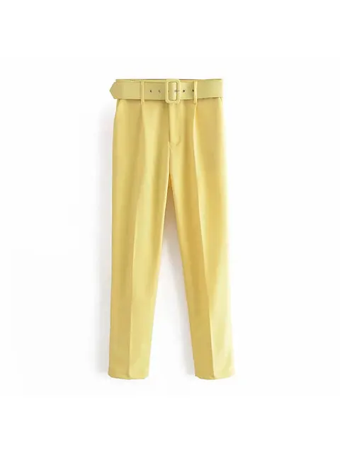 Women's Suit Set – Tailored Blazer with Single Closure – High Waist Trousers - Image 52