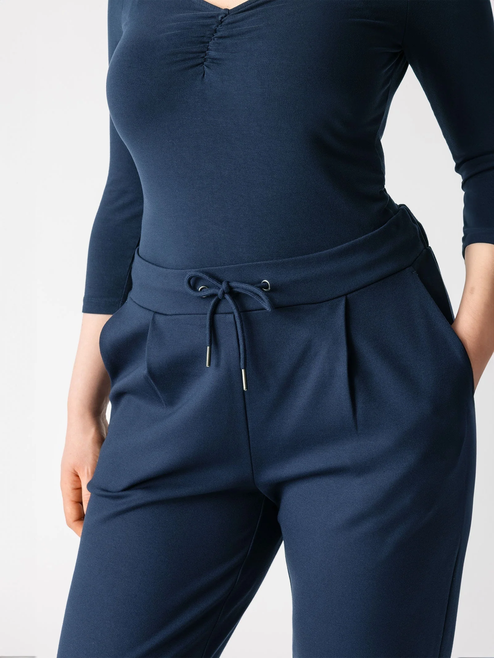 Women's Jogging Pants – Tapered Fit – Elastic Waist with Drawstring – With Pockets - Image 13