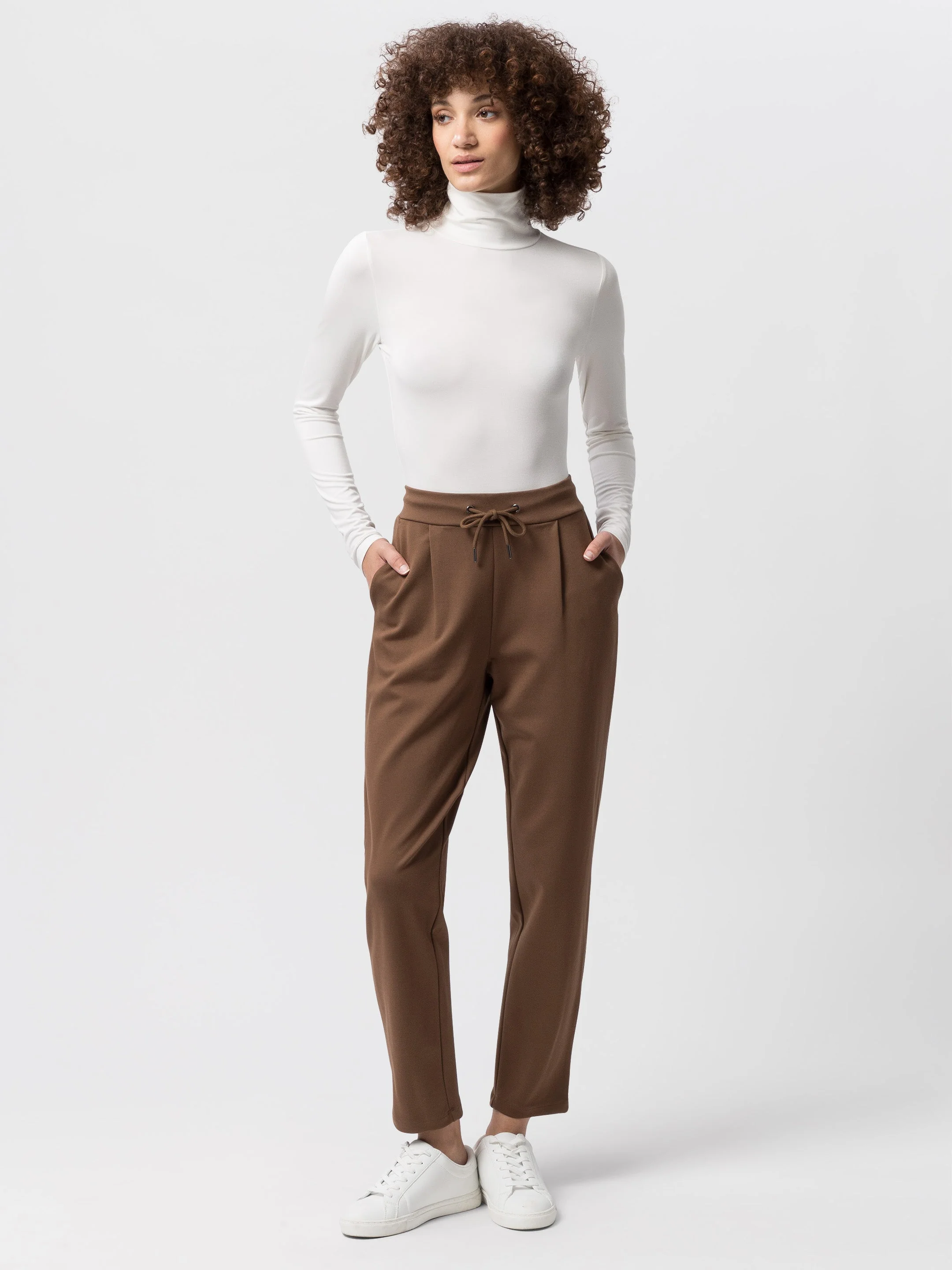 Women's Jogging Pants – Tapered Fit – Elastic Waist with Drawstring – With Pockets - Image 15
