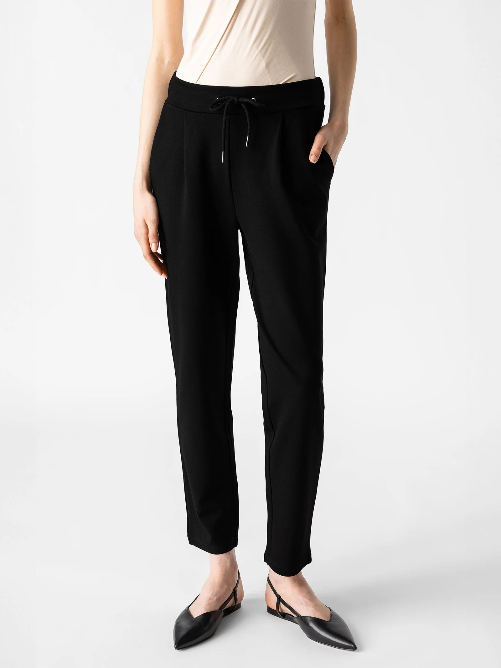 Women's Jogging Pants – Tapered Fit – Elastic Waist with Drawstring – With Pockets - Image 20