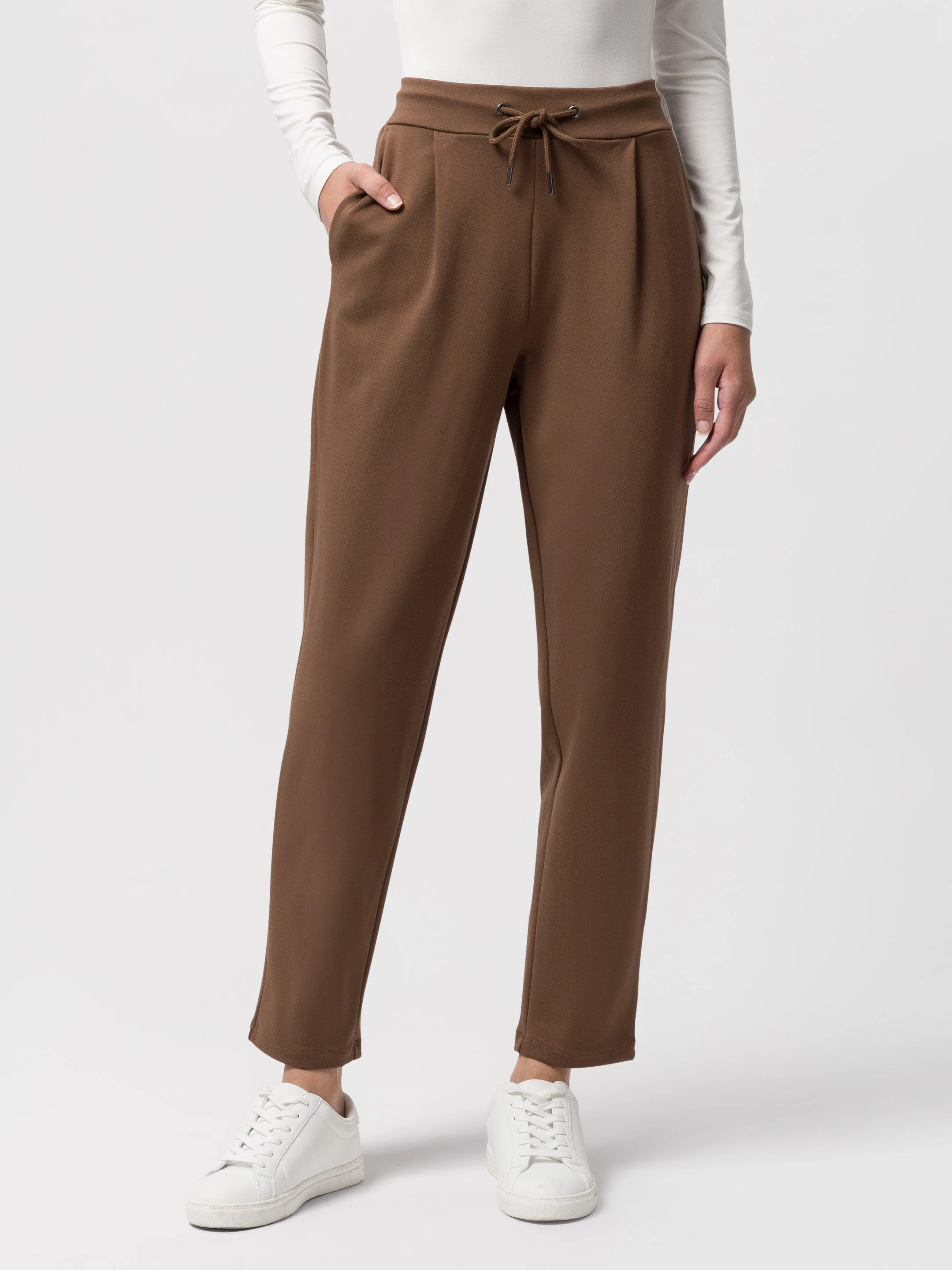 Women's Jogging Pants – Tapered Fit – Elastic Waist with Drawstring – With Pockets - Image 23