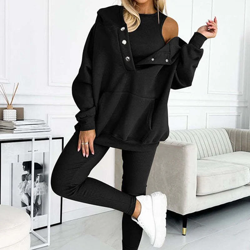 Women's Loungewear Set – Hoodie with Kangaroo Pocket – High Waist Legging – Soft Fabrics - Image 16