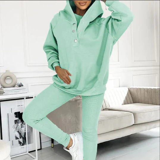 Women's Loungewear Set – Hoodie with Kangaroo Pocket – High Waist Legging – Soft Fabrics - Image 4