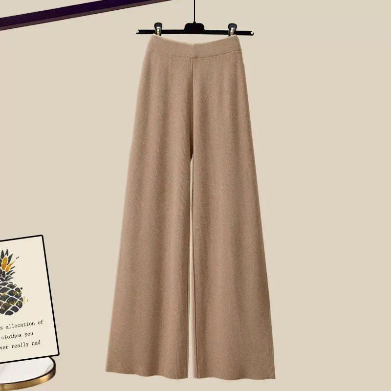 Ladies 3-Piece Set – Blouse & Cropped Sweater – High Waist Loose Trousers – Comfort Fit - Image 7