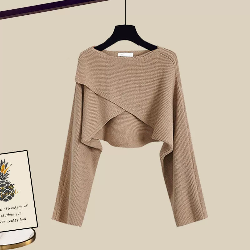 Ladies 3-Piece Set – Blouse & Cropped Sweater – High Waist Loose Trousers – Comfort Fit - Image 8