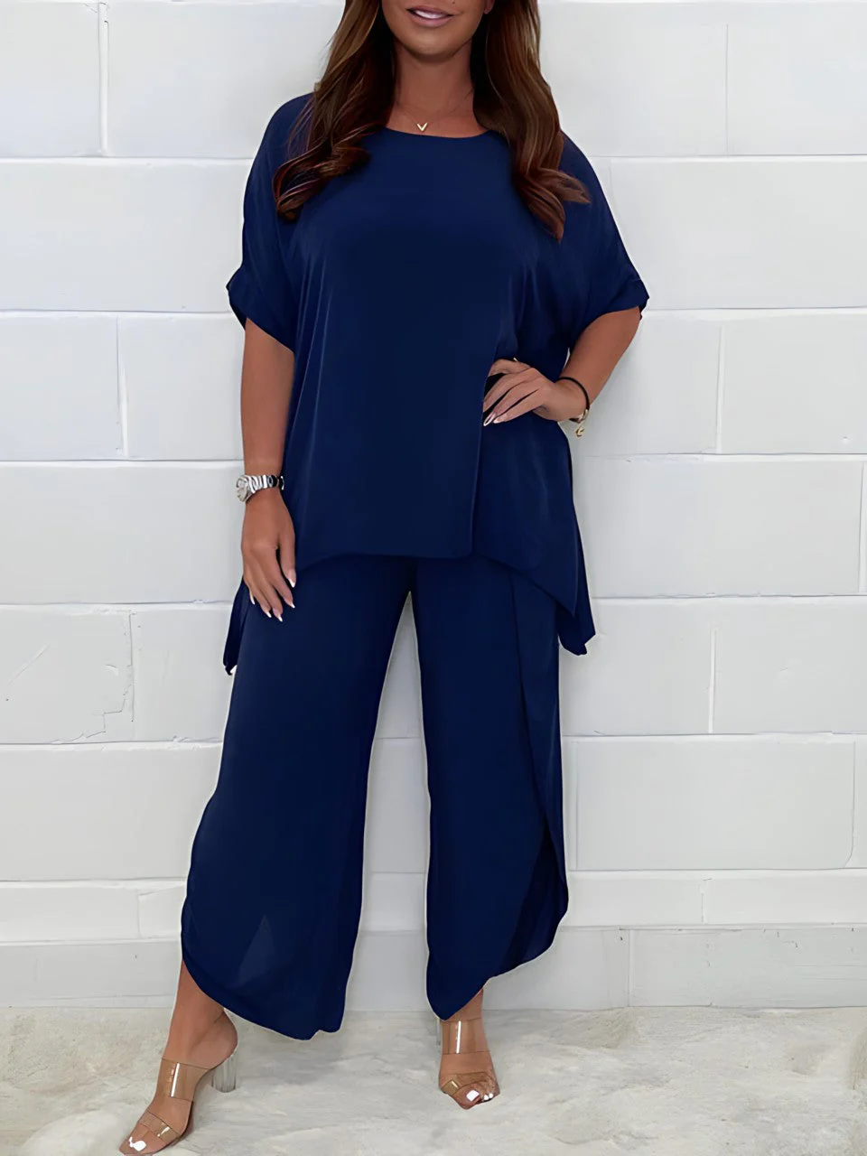 Women's Co-ord Set – Oversized Shirt – Wide Pants – Comfortable Casual Fit - Image 9