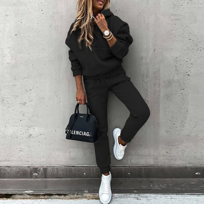 Women's Loungewear Set – Relaxed Fit – Sweater with Jogging Pants – Elastic Waist - Image 2