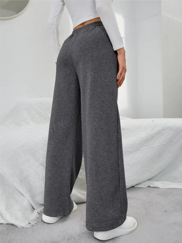 Women's Sweatpants - Wide Legs - Elastic Waistband - Pockets - Comfort Fit - Image 5