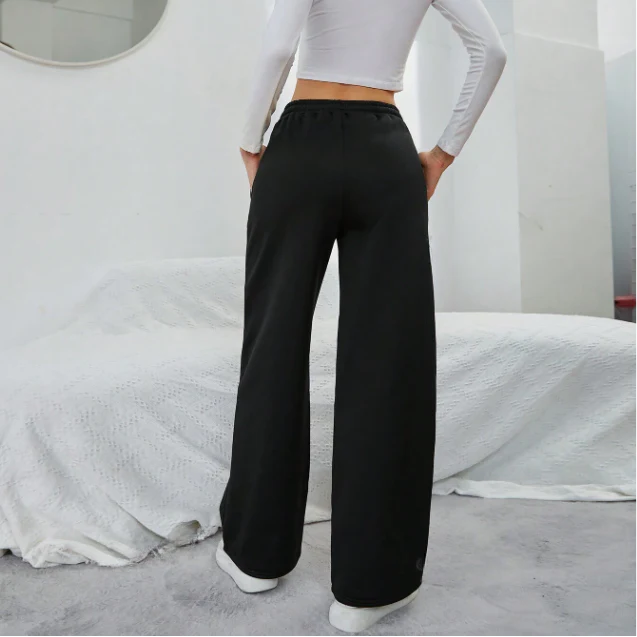 Women's Sweatpants - Wide Legs - Elastic Waistband - Pockets - Comfort Fit - Image 6