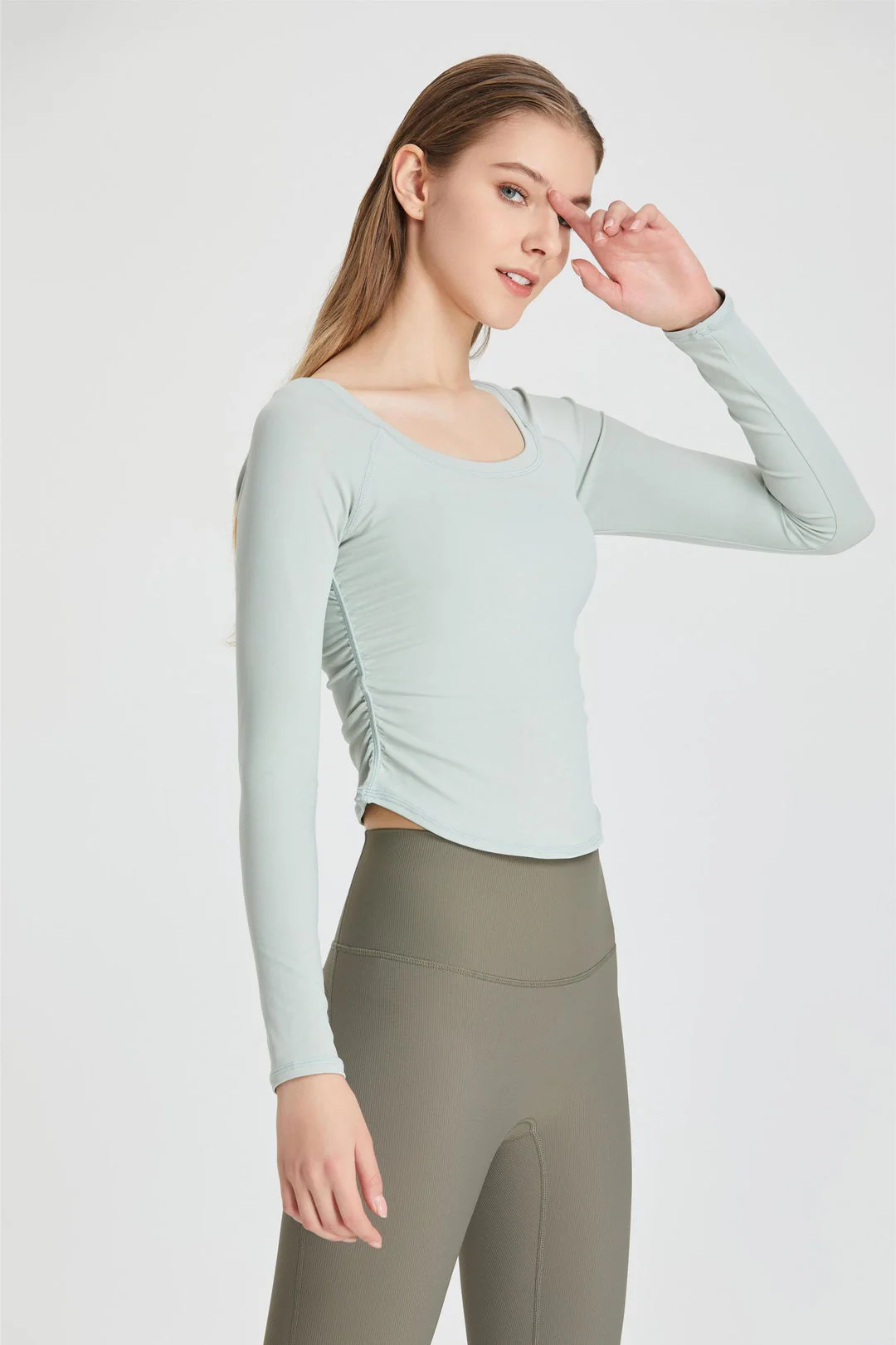 Ladies Top Long Sleeve – Stretchy Comfort – Figure-Hugging – Round Neckline Casual - Image 4