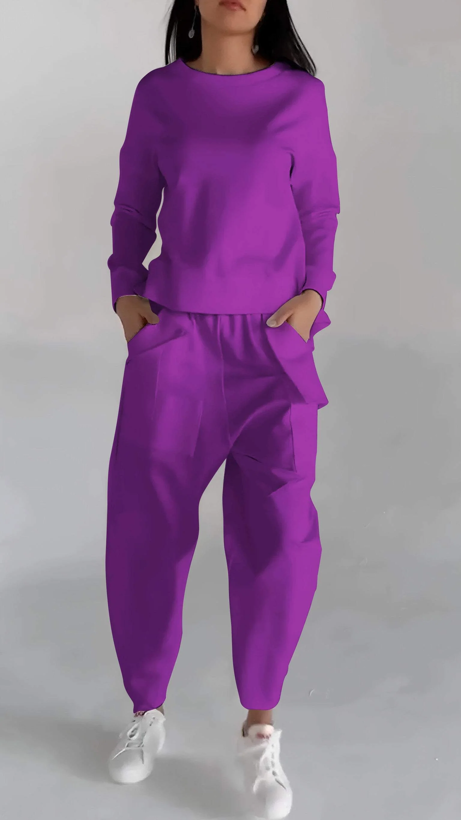 Ladies Two-Piece Set – Oversized Top with Bow Detail – Straight Tailored Trousers – Comfort Fit - Image 11