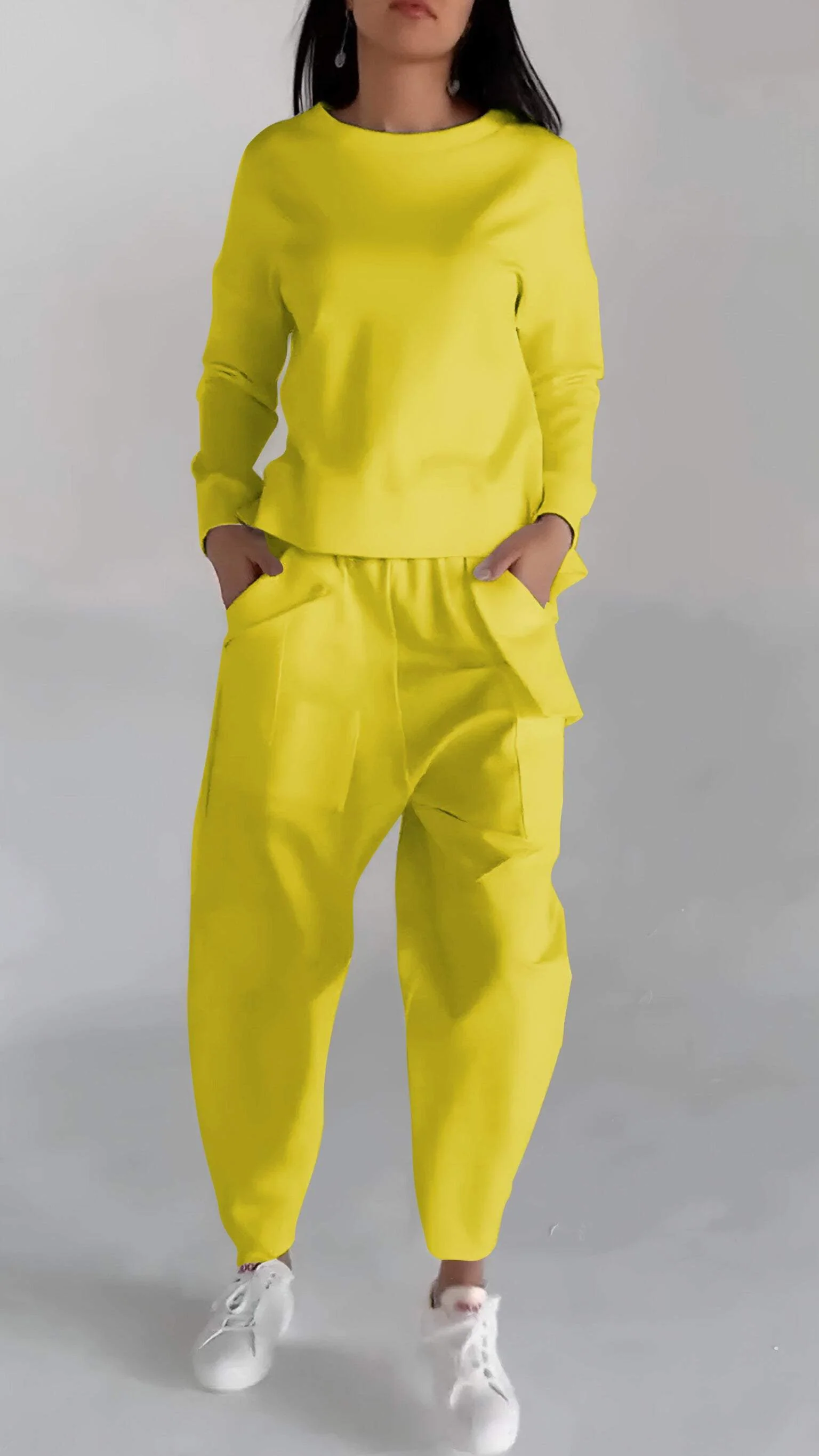 Ladies Two-Piece Set – Oversized Top with Bow Detail – Straight Tailored Trousers – Comfort Fit - Image 7