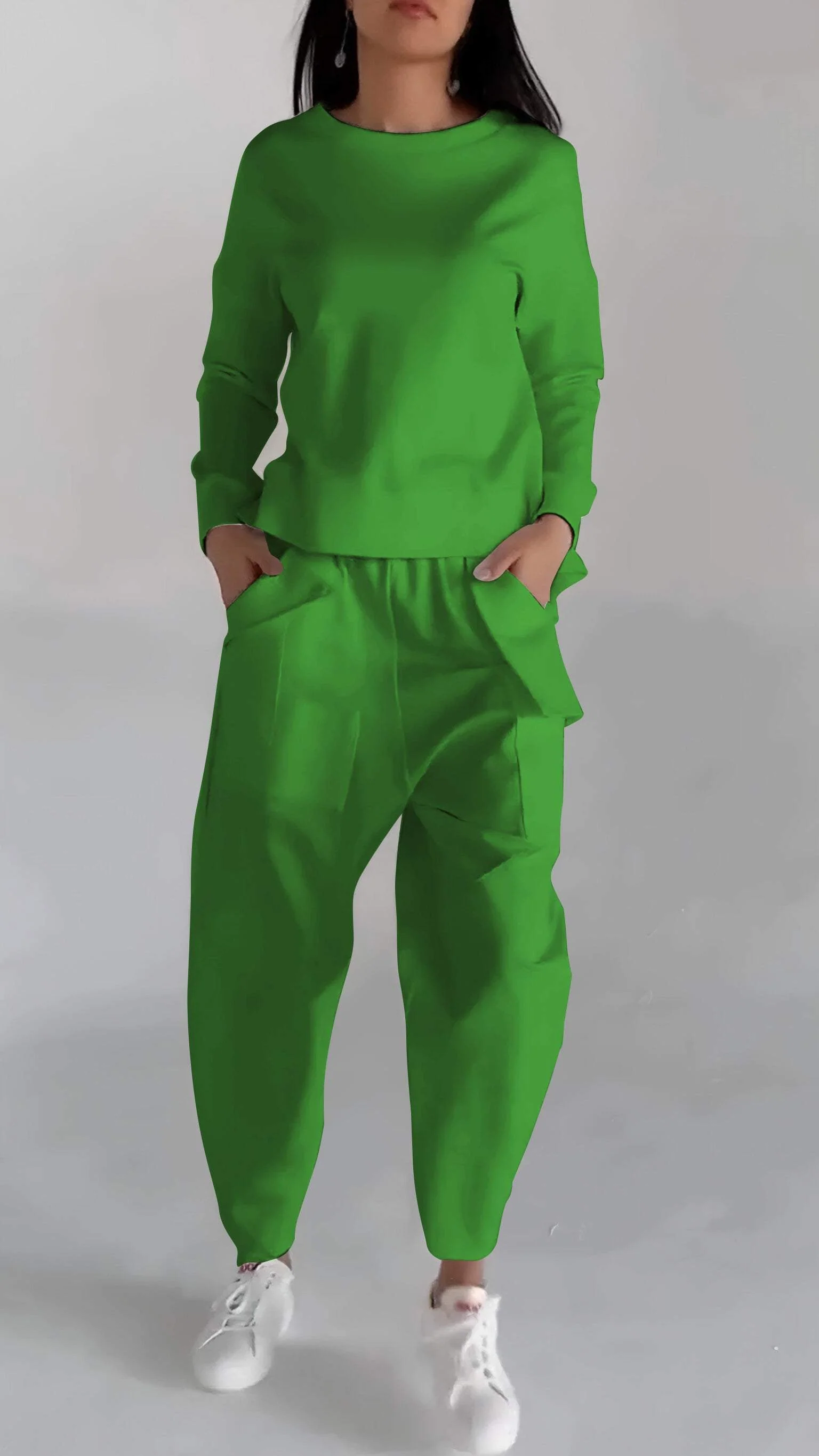 Ladies Two-Piece Set – Oversized Top with Bow Detail – Straight Tailored Trousers – Comfort Fit - Image 8