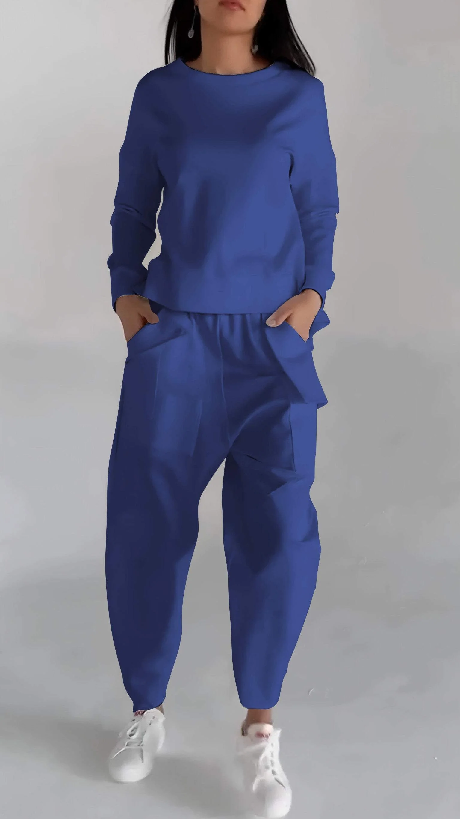 Ladies Two-Piece Set – Oversized Top with Bow Detail – Straight Tailored Trousers – Comfort Fit - Image 9